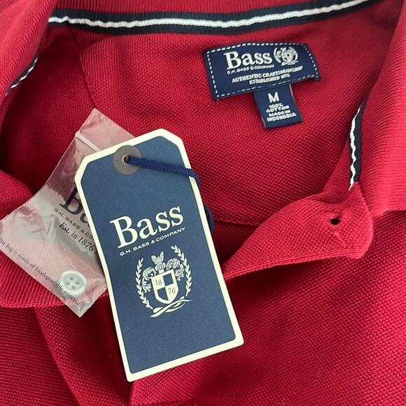 Bass Men’s Polo T- Shirt Short Sleeve Red  Size M NWT - Picture 4 of 8